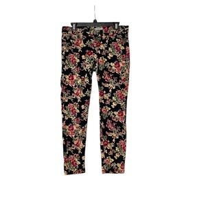 🌵FP Free People Floral Corduroy Denim Skinny/Straight Leg Jeans Pants 28🌵